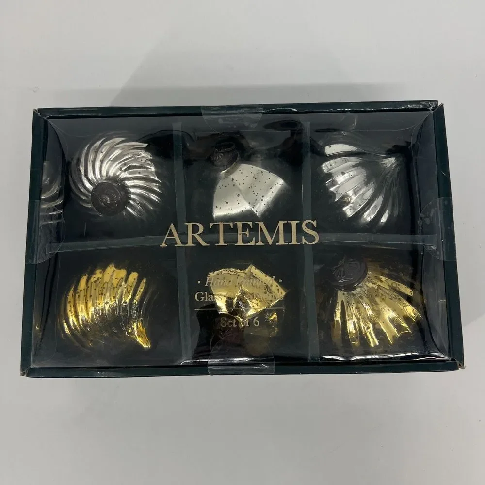 ARTEMIS Mercury Glass Christmas Ornaments 3.75